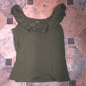 Off the shoulder Olive Green tank top